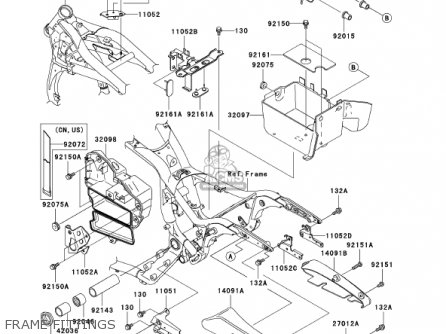 FRAME FITTINGS - VN1500P1 VULCAN 1500 MEANSTREAK 2002 USA CALIFORNIA CANADA