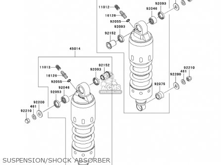 SUSPENSION/SHOCK ABSORBER - VN1500P1 VULCAN 1500 MEANSTREAK 2002 USA CALIFORNIA CANADA