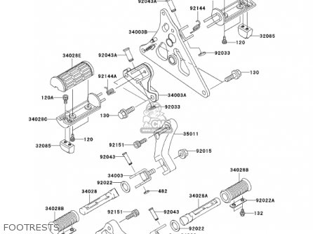 FOOTRESTS - VN1500P1 VULCAN 1500 MEANSTREAK 2002 USA CALIFORNIA CANADA
