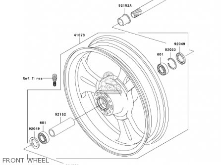 FRONT WHEEL - VN1500P1 VULCAN 1500 MEANSTREAK 2002 USA CALIFORNIA CANADA