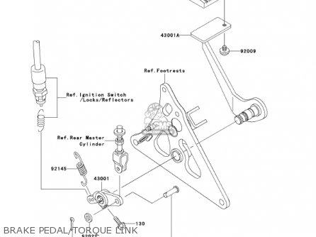 BRAKE PEDAL/TORQUE LINK - VN1500P1 VULCAN 1500 MEANSTREAK 2002 USA CALIFORNIA CANADA