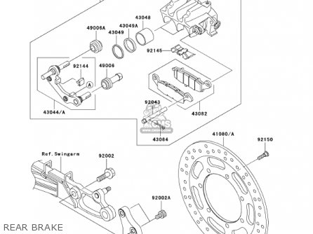 REAR BRAKE - VN1500P1 VULCAN 1500 MEANSTREAK 2002 USA CALIFORNIA CANADA