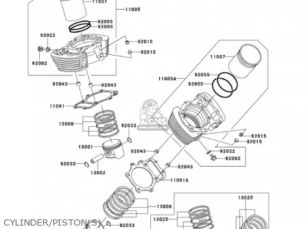 CYLINDER/PISTON(S) - VN1500P1 VULCAN 1500 MEANSTREAK 2002 USA CALIFORNIA CANADA
