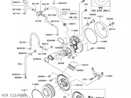 AIR CLEANER - VN1500P1 VULCAN 1500 MEANSTREAK 2002 USA CALIFORNIA CANADA