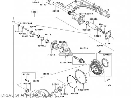 DRIVE SHAFT/FINAL GEAR - VN1500P1 VULCAN 1500 MEANSTREAK 2002 USA CALIFORNIA CANADA