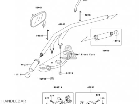 HANDLEBAR - VN1500P1 VULCAN 1500 MEANSTREAK 2002 USA CALIFORNIA CANADA