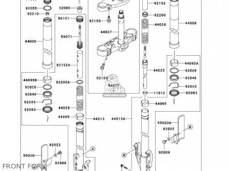 FRONT FORK - VN1500P1 VULCAN 1500 MEANSTREAK 2002 USA CALIFORNIA CANADA