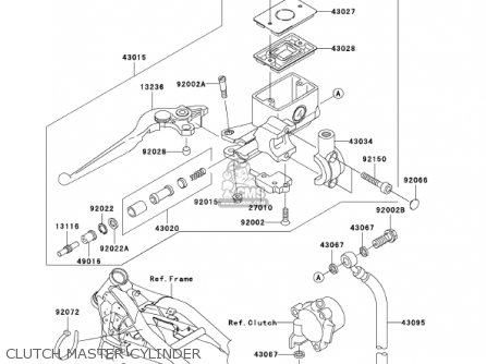 CLUTCH MASTER CYLINDER - VN1500P1 VULCAN 1500 MEANSTREAK 2002 USA CALIFORNIA CANADA