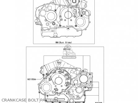 CRANKCASE BOLT PATTERN - VN1500P1 VULCAN 1500 MEANSTREAK 2002 USA CALIFORNIA CANADA