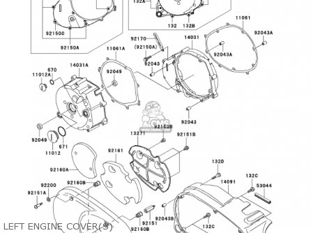 LEFT ENGINE COVER(S) - VN1500P1 VULCAN 1500 MEANSTREAK 2002 USA CALIFORNIA CANADA