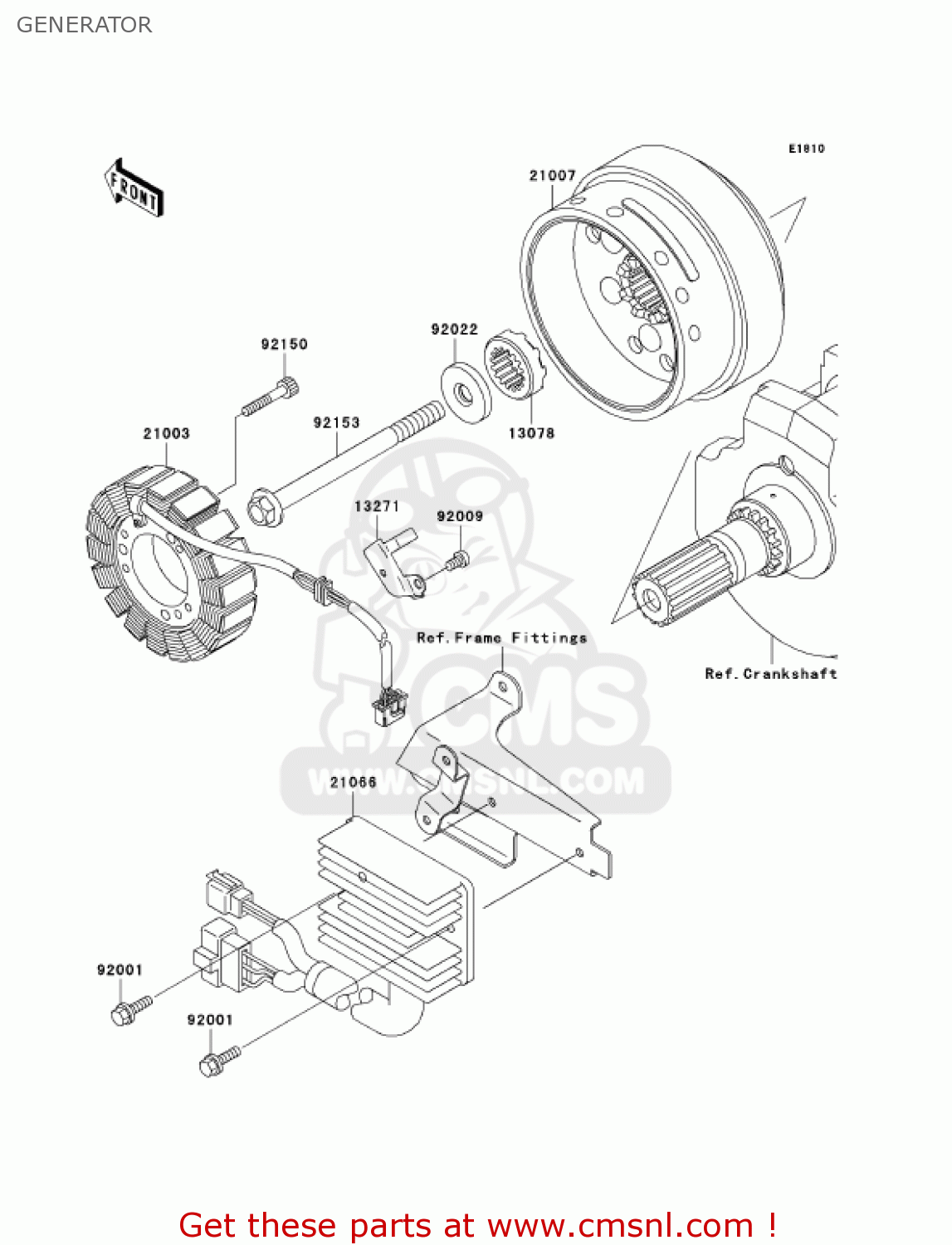 GENERATOR VN1500P2 VULCAN 1500 MEANSTREAK 2003 USA CALIFORNIA CANADA
