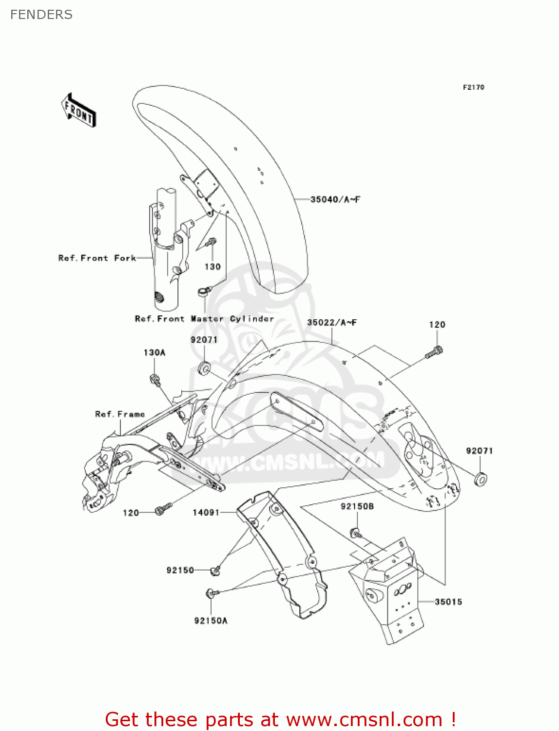 FENDERS VN1500P2 VULCAN 1500 MEANSTREAK 2003 USA CALIFORNIA CANADA