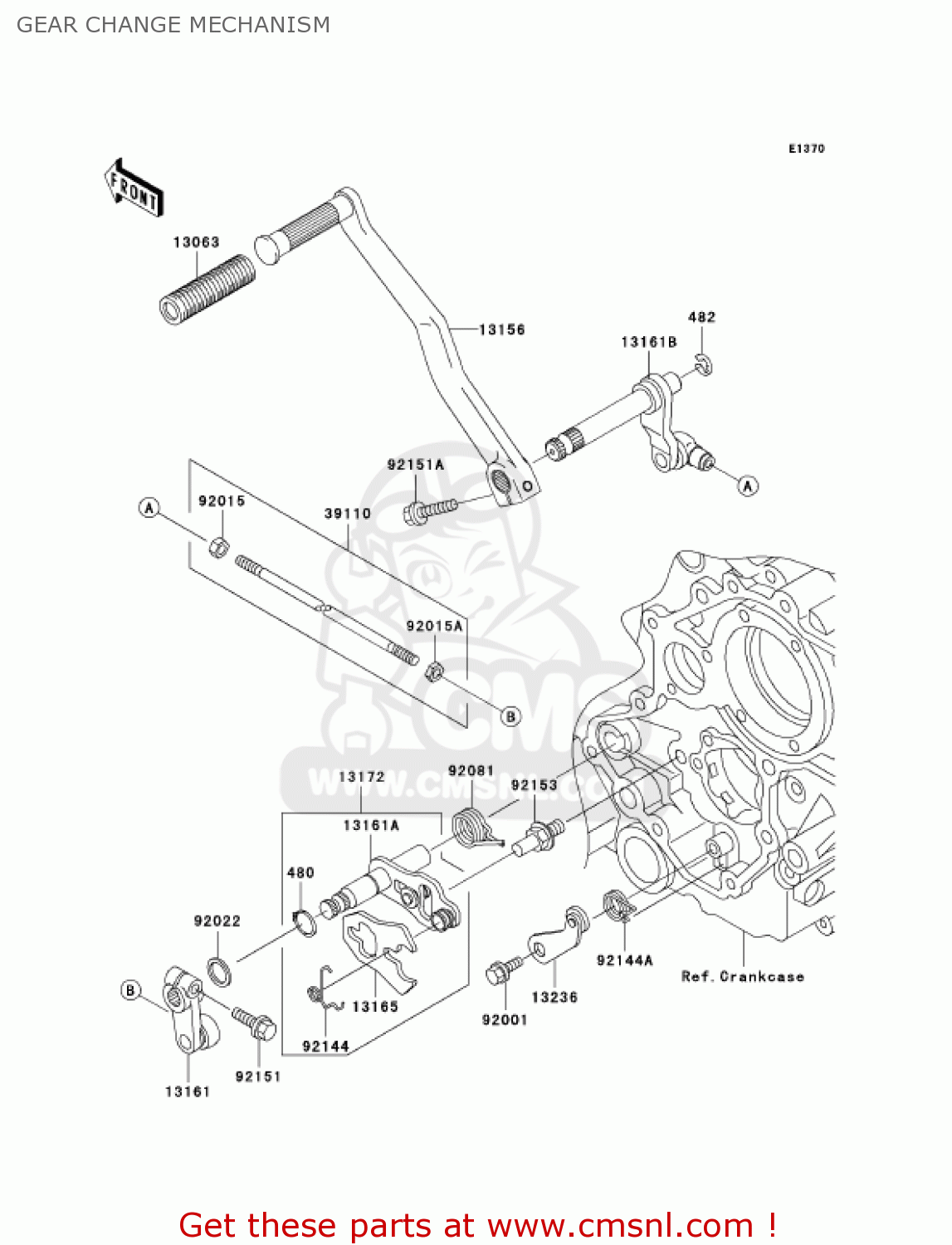GEAR CHANGE MECHANISM VN1500P2 VULCAN 1500 MEANSTREAK 2003 USA CALIFORNIA CANADA
