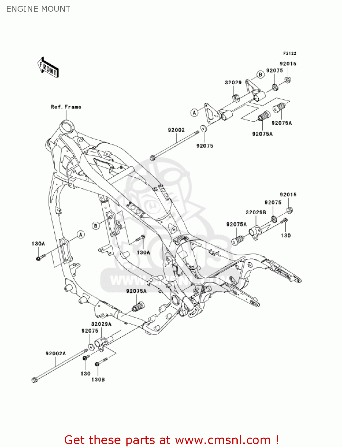ENGINE MOUNT VN1500P2 VULCAN 1500 MEANSTREAK 2003 USA CALIFORNIA CANADA