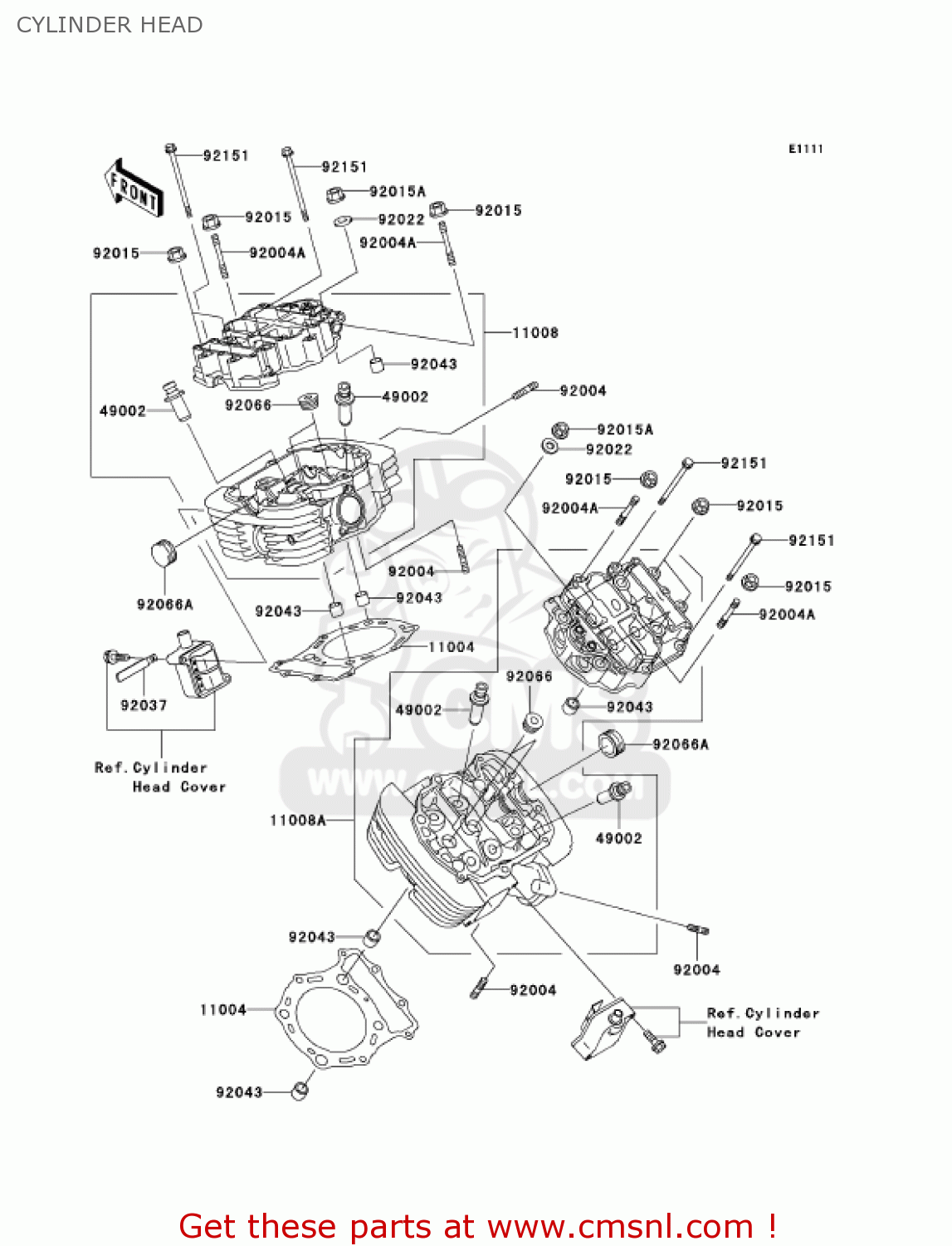 CYLINDER HEAD VN1500P2 VULCAN 1500 MEANSTREAK 2003 USA CALIFORNIA CANADA