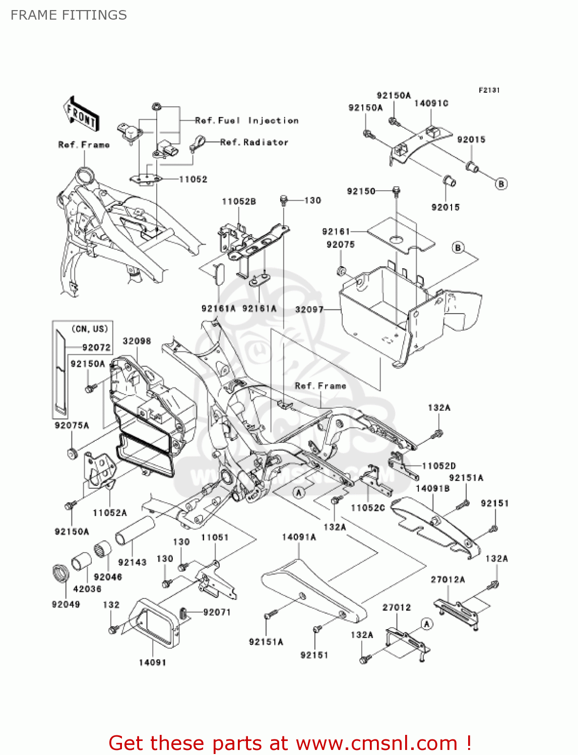 FRAME FITTINGS VN1500P2 VULCAN 1500 MEANSTREAK 2003 USA CALIFORNIA CANADA