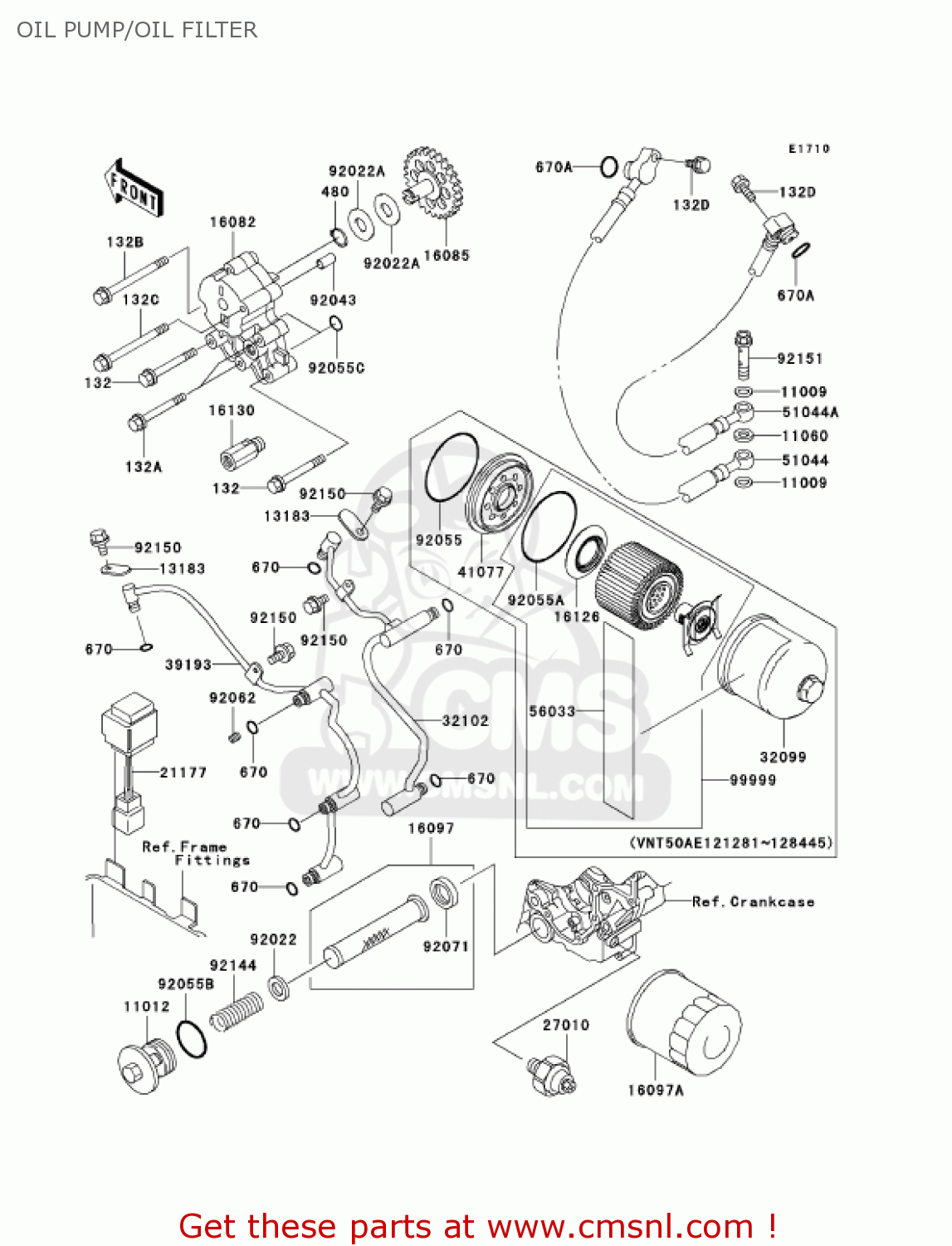 OIL PUMP/OIL FILTER VN1500P2 VULCAN 1500 MEANSTREAK 2003 USA CALIFORNIA CANADA