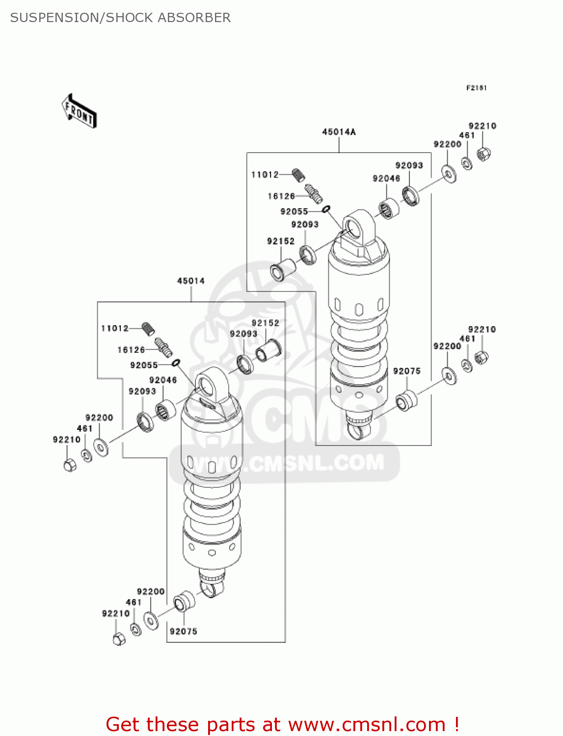 SUSPENSION/SHOCK ABSORBER VN1500P2 VULCAN 1500 MEANSTREAK 2003 USA CALIFORNIA CANADA