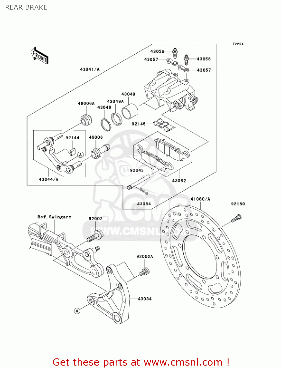 REAR BRAKE VN1500P2 VULCAN 1500 MEANSTREAK 2003 USA CALIFORNIA CANADA