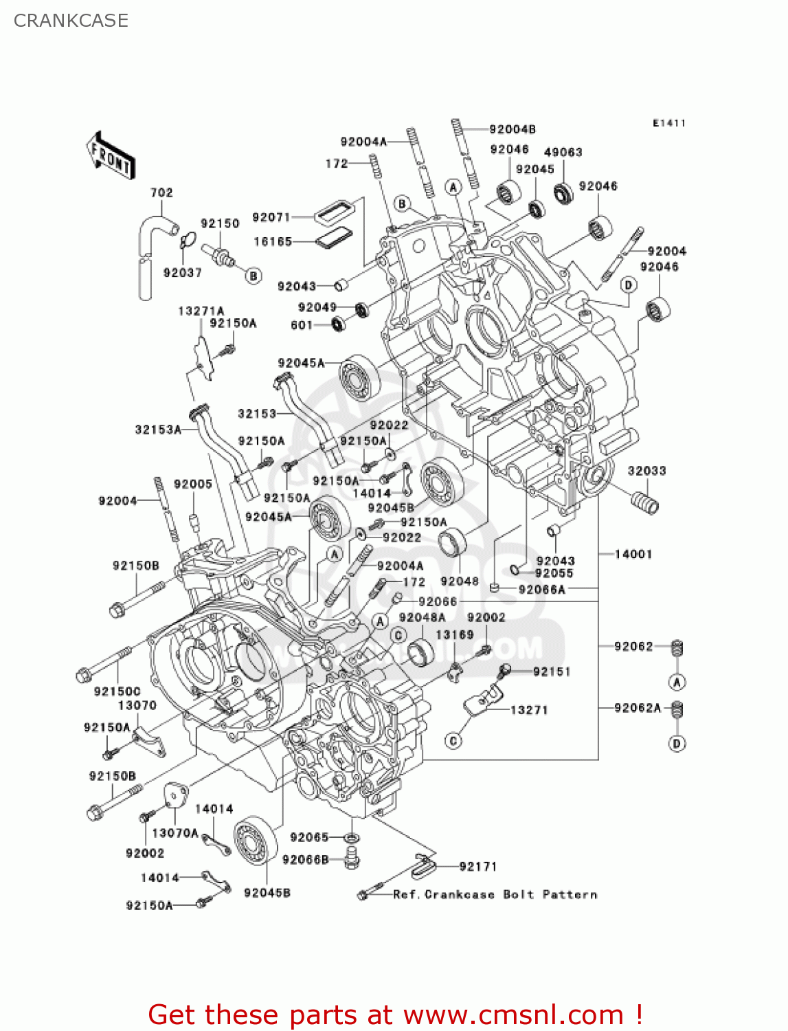 CRANKCASE VN1500P2 VULCAN 1500 MEANSTREAK 2003 USA CALIFORNIA CANADA