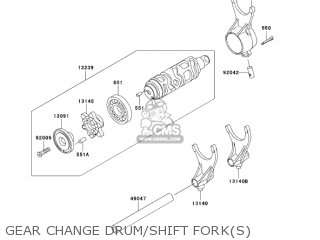 GEAR CHANGE DRUM/SHIFT FORK(S) - VN1500P2 VULCAN 1500 MEANSTREAK 2003 USA CALIFORNIA CANADA