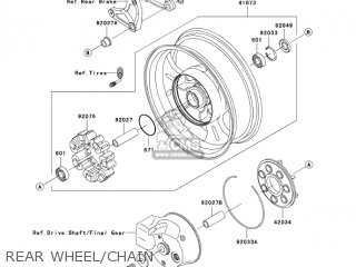 REAR WHEEL/CHAIN - VN1500P2 VULCAN 1500 MEANSTREAK 2003 USA CALIFORNIA CANADA