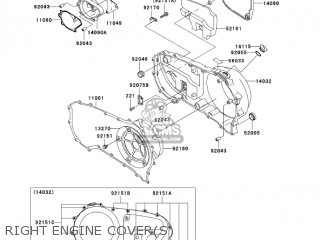 RIGHT ENGINE COVER(S) - VN1500P2 VULCAN 1500 MEANSTREAK 2003 USA CALIFORNIA CANADA