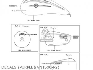 DECALS (PURPLE)(VN1500-P2) - VN1500P2 VULCAN 1500 MEANSTREAK 2003 USA CALIFORNIA CANADA
