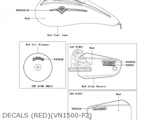 DECALS (RED)(VN1500-P2) - VN1500P2 VULCAN 1500 MEANSTREAK 2003 USA CALIFORNIA CANADA