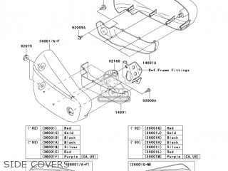 SIDE COVERS - VN1500P2 VULCAN 1500 MEANSTREAK 2003 USA CALIFORNIA CANADA