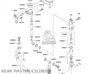 REAR MASTER CYLINDER - VN1500P2 VULCAN 1500 MEANSTREAK 2003 USA CALIFORNIA CANADA