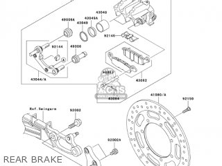 REAR BRAKE - VN1500P2 VULCAN 1500 MEANSTREAK 2003 USA CALIFORNIA CANADA