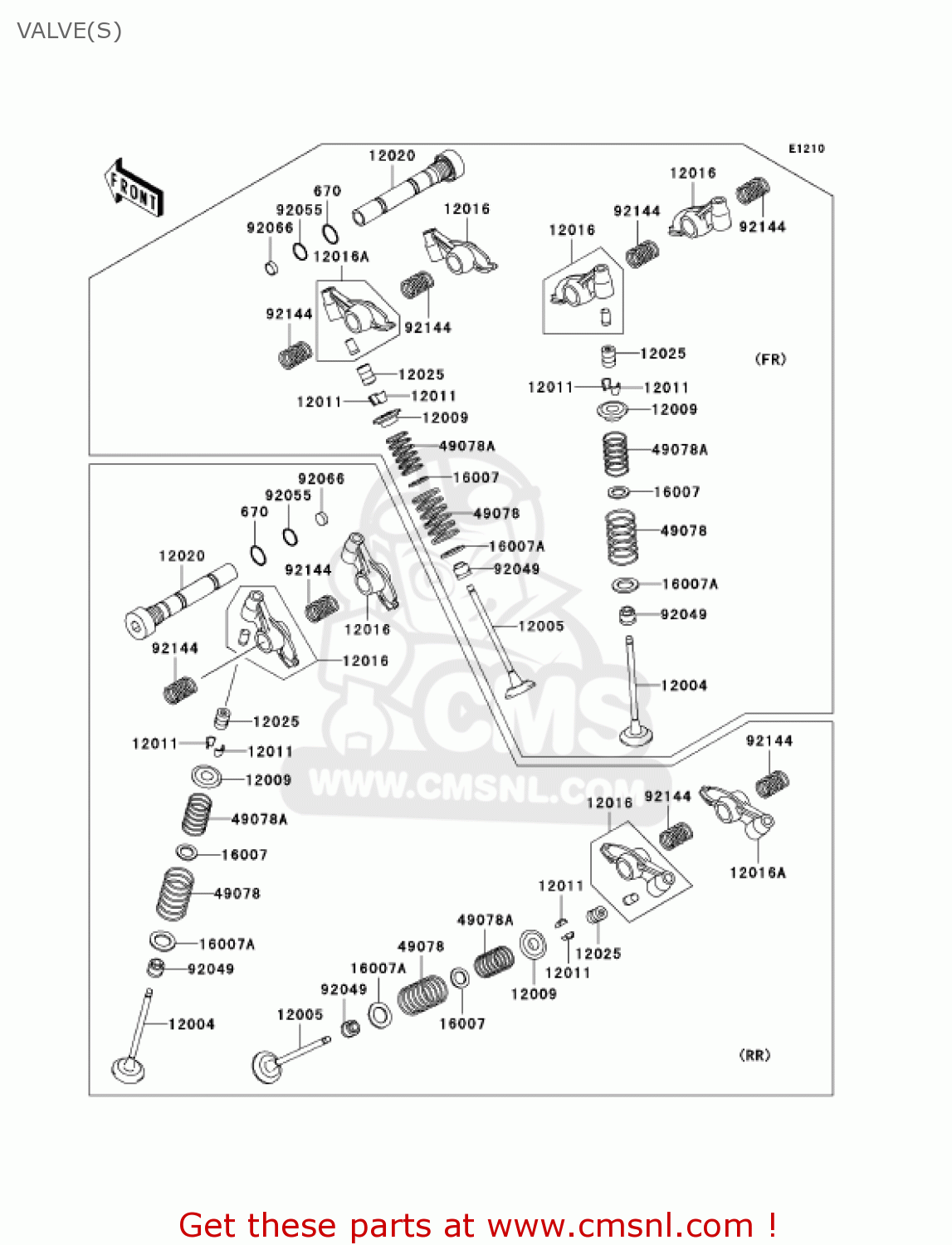 VALVE(S) VN1500R1 VULCAN 1500 DRIFTER 2001 USA CALIFORNIA CANADA