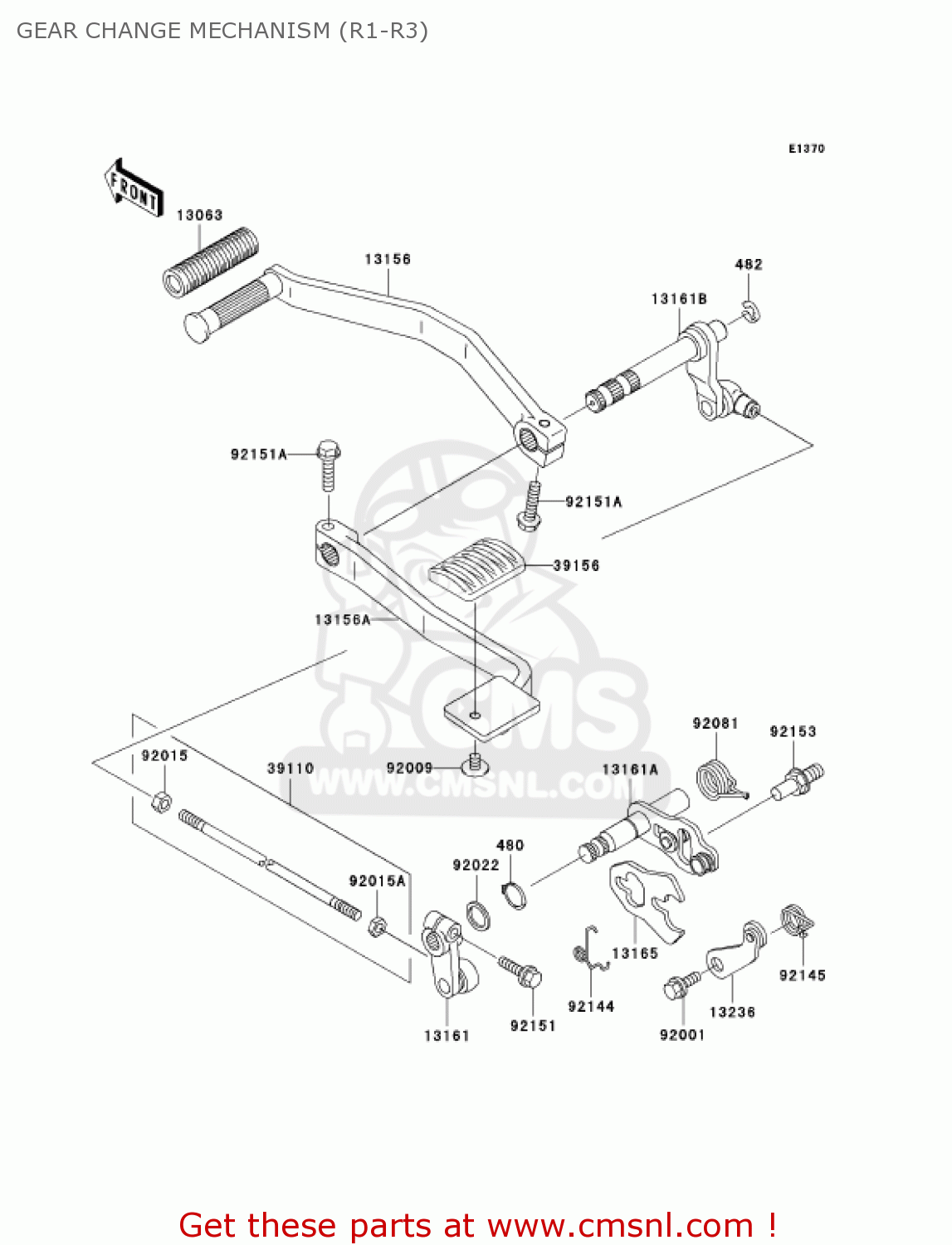 GEAR CHANGE MECHANISM (R1-R3) VN1500R1 VULCAN 1500 DRIFTER 2001 USA CALIFORNIA CANADA