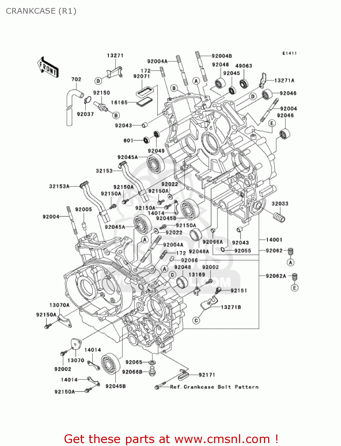 CRANKCASE (R1) VN1500R1 VULCAN 1500 DRIFTER 2001 USA CALIFORNIA CANADA