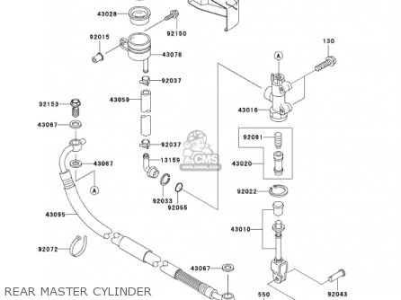 REAR MASTER CYLINDER - VN1500R1 VULCAN 1500 DRIFTER 2001 USA CALIFORNIA CANADA