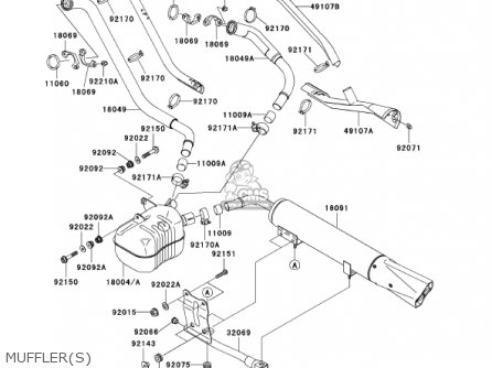 MUFFLER(S) - VN1500R1 VULCAN 1500 DRIFTER 2001 USA CALIFORNIA CANADA