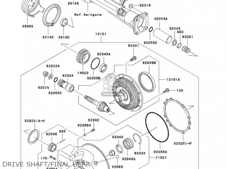 DRIVE SHAFT/FINAL GEAR - VN1500R1 VULCAN 1500 DRIFTER 2001 USA CALIFORNIA CANADA