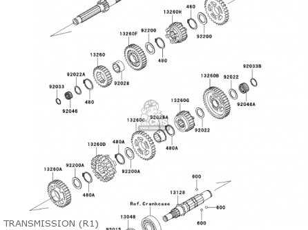 TRANSMISSION (R1) - VN1500R1 VULCAN 1500 DRIFTER 2001 USA CALIFORNIA CANADA