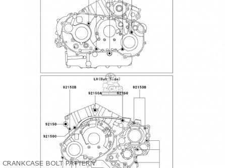 CRANKCASE BOLT PATTERN - VN1500R1 VULCAN 1500 DRIFTER 2001 USA CALIFORNIA CANADA