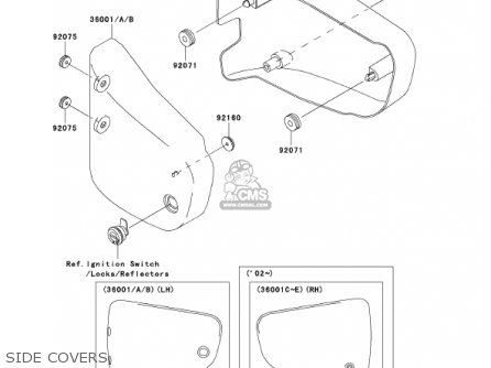 SIDE COVERS - VN1500R1 VULCAN 1500 DRIFTER 2001 USA CALIFORNIA CANADA