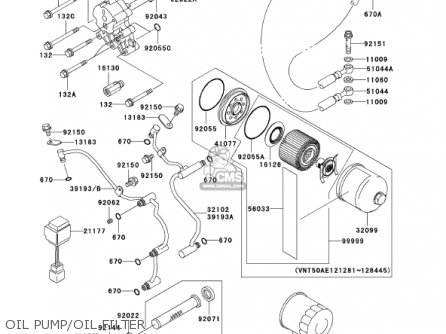 OIL PUMP/OIL FILTER - VN1500R1 VULCAN 1500 DRIFTER 2001 USA CALIFORNIA CANADA
