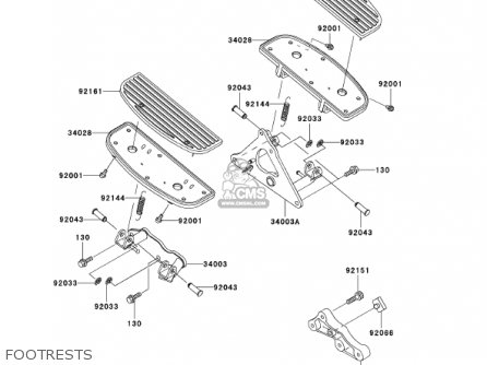 FOOTRESTS - VN1500R1 VULCAN 1500 DRIFTER 2001 USA CALIFORNIA CANADA
