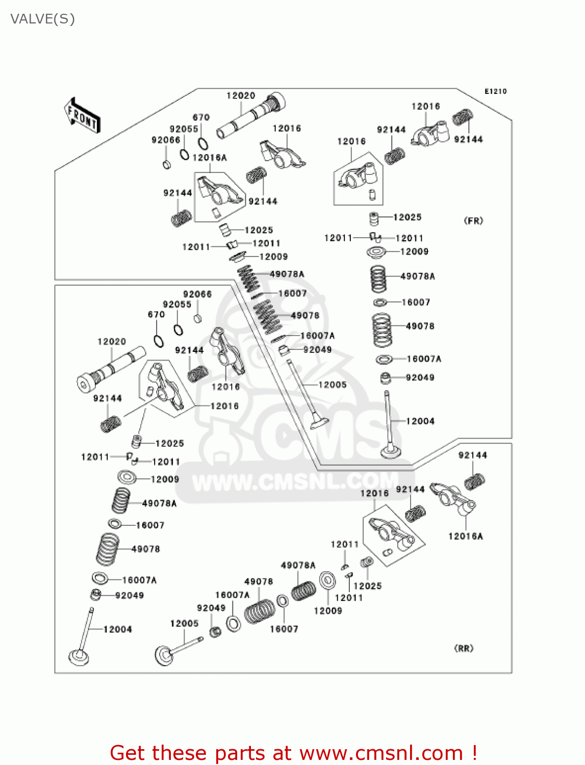 VALVE(S) VN1500R2 VULCAN 1500 DRIFTER 2002 USA CALIFORNIA CANADA