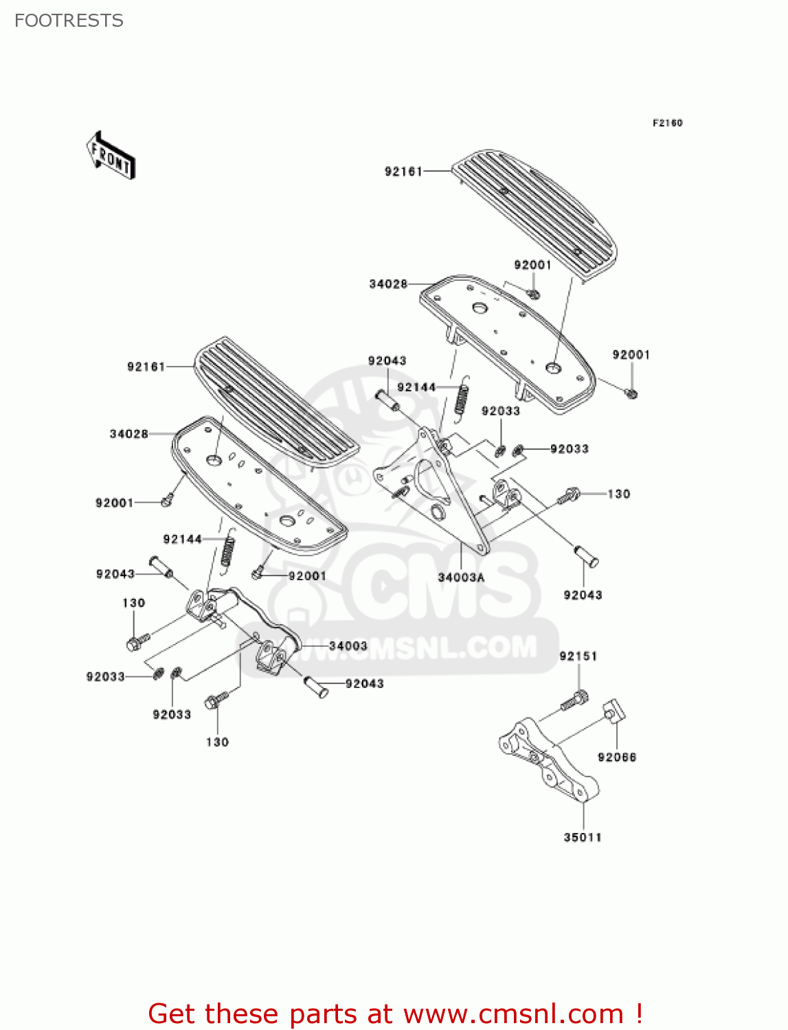 FOOTRESTS VN1500R2 VULCAN 1500 DRIFTER 2002 USA CALIFORNIA CANADA