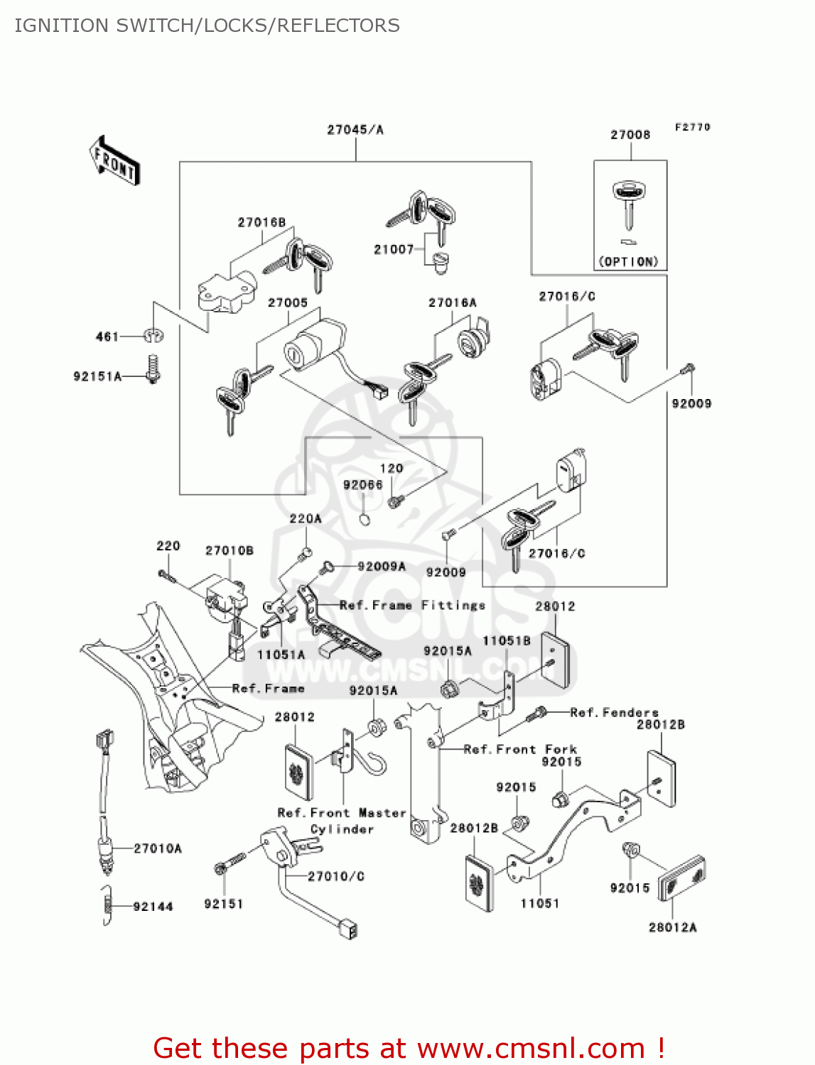 IGNITION SWITCH/LOCKS/REFLECTORS VN1500R2 VULCAN 1500 DRIFTER 2002 USA CALIFORNIA CANADA