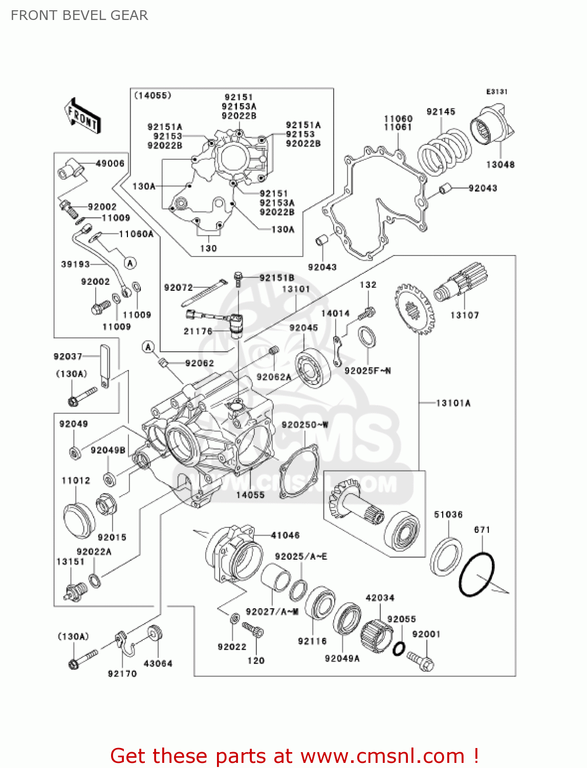 FRONT BEVEL GEAR VN1500R2 VULCAN 1500 DRIFTER 2002 USA CALIFORNIA CANADA
