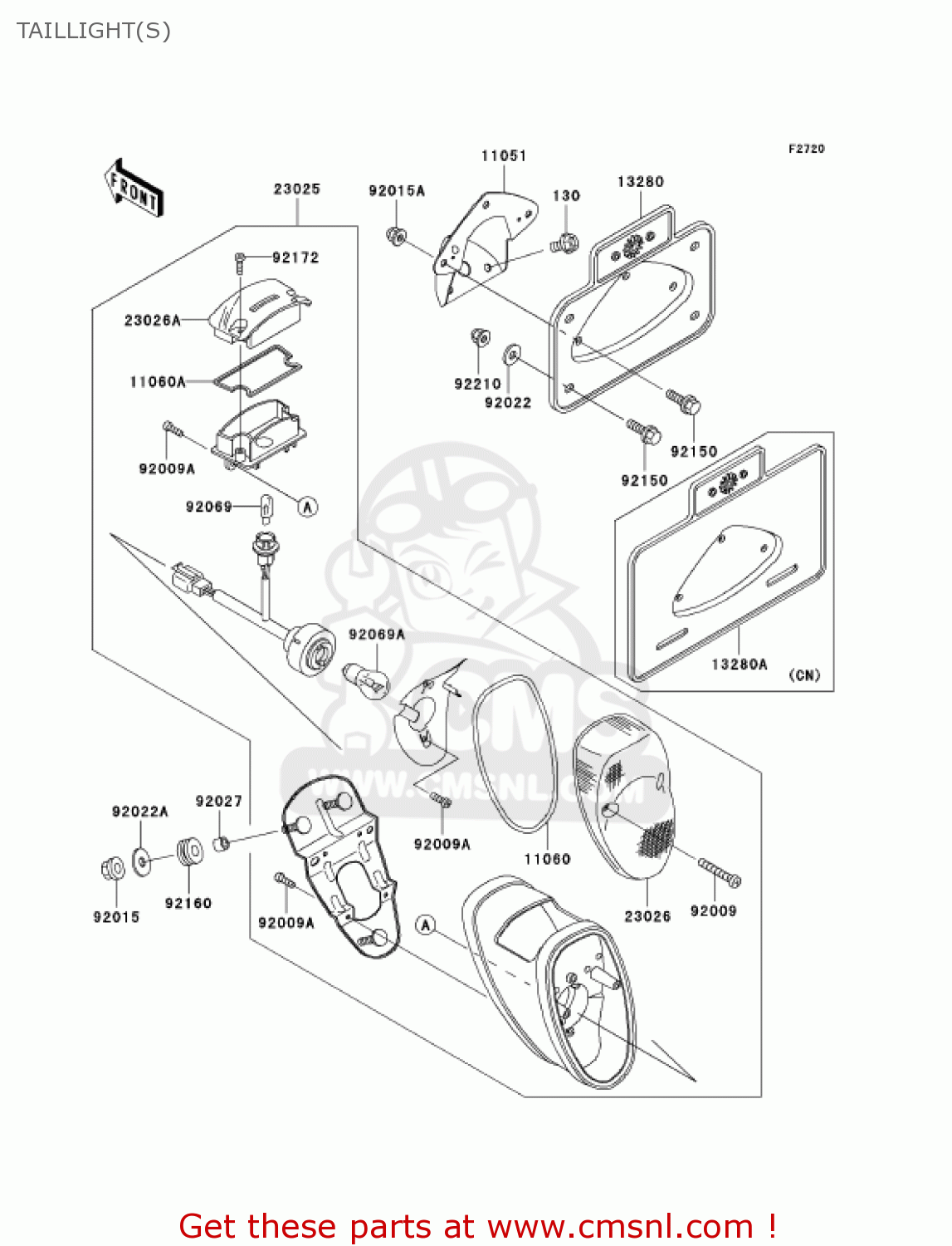 TAILLIGHT(S) VN1500R2 VULCAN 1500 DRIFTER 2002 USA CALIFORNIA CANADA