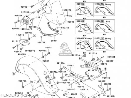 FENDERS (R2-R5) - VN1500R2 VULCAN 1500 DRIFTER 2002 USA CALIFORNIA CANADA