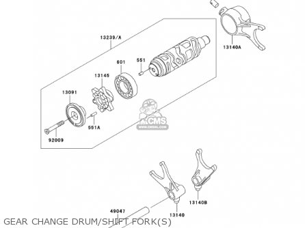 GEAR CHANGE DRUM/SHIFT FORK(S) - VN1500R2 VULCAN 1500 DRIFTER 2002 USA CALIFORNIA CANADA